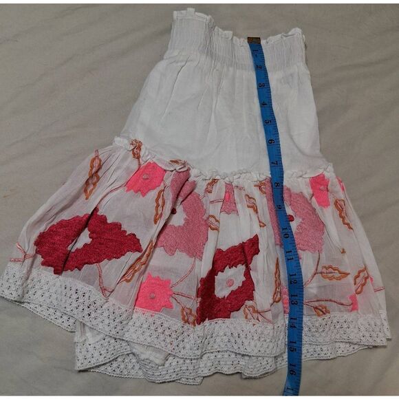 Misa los Angeles womens medium mini skirt embroidery pink white full - Picture 3 of 10